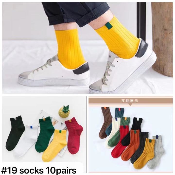 10 PAIRS UNISEX SOCKS COTTON FOR ADULT | Lazada PH