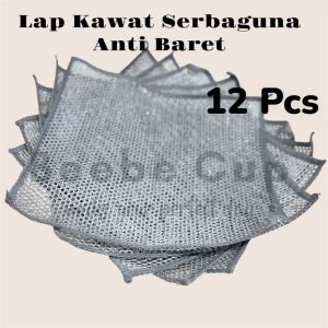 12PCS  Kain Lap Kawat Pembersih Pencuci Piring dan Menbersihkan Panci Tidak Merusak Panci Serba Guna 19.3cmx20.4cm