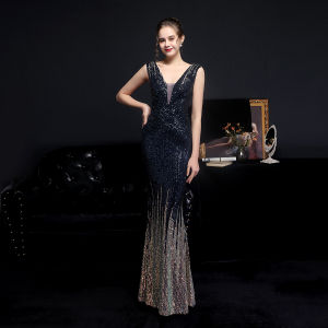 Fashion Bridemaid Off Shoulder Maxi Sequin Skirt Women Formal Evening Gown Long Sparking Black Dinner Party Dress for Wedding