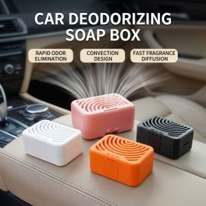 MINIMALUX In ấn 3D Khay đựng xà phòng khử mùi ô tô Thoáng khí có nắp Hộp đựng xà phòng rửa xe Thực tế Đơn giản Khay đựng xà phòng trang trí Nội thất ô tô
