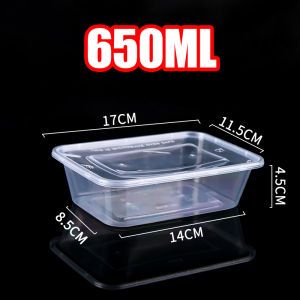 50/100pcs Disposable Plastic Containers Rectangle Microwavable Food Containers With Lids