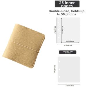 MMLUCK 3 inch Sổ đựng ảnh thẻ Da PU Vòng 3 lỗ Album Ảnh Mini Giá đỡ ảnh thẻ Dây thun Sổ Sưu Tập Thẻ Người hâm mộ