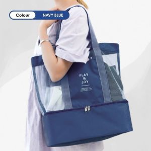 𝗨𝗥𝗕𝗔𝗡𝗛𝗢𝗠𝗘𝗦 Large Capacity Waterproof Nylon Tote Bag Women Handbag Swimming Beach Outdoor Cooler Storage Shoulder Bag