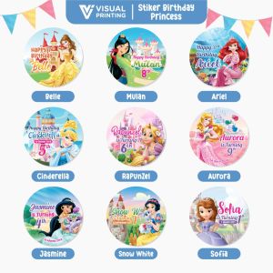 Stiker Ulang Tahun Princess