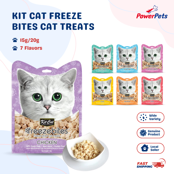 Kit Cat Freeze Bites Cat Treats 15g 20g Chicken / Chicken Giblets
