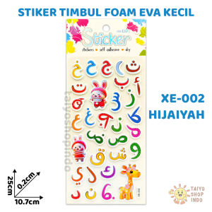 TAIYO Stiker Timbul Foam EVA Kecil Besar Hijaiyah Huruf Angka 3D Sticker Karakter Tempel Hiasan Anak