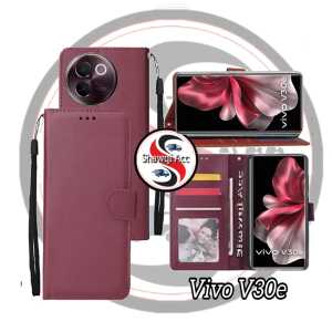 Case Dompet Untuk Vivo V30e New Casing Flip Cover Leather Premium Sarung Buku HP