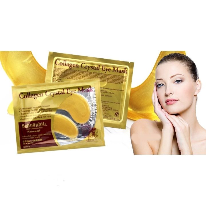 Masker mata Collagen crystal eye mask gold powder eyelid patch + vit c