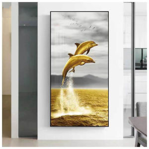 Himalaya Painting 35cmx50cm Fish Desisgn Frameless Waterproof Sintraboard Decorative Wall No Light