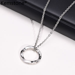 Kemstone Stainless Steel Mobius Viking Round Pendant Necklace Black Silver Gold Plated for Mens Jewelry
