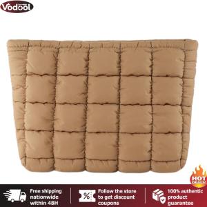 [Vodool Tool Outlet] Quilted Travel Makeup Pouch Puffy Makeup Organizer Storage Bag with Zipper Cosmetic Organizer Case for Women and Girls