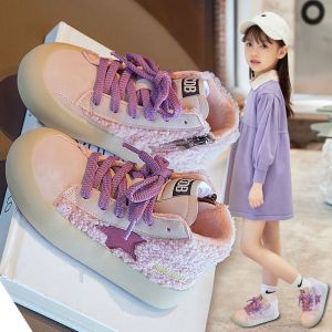 Giày Thể Thao Bé Gái Giầy Bé Trai Bé Gái Cổ Cao Lót Lông Siêu Ấm Giày Bốt Bông Sợi Phong Cách Hàn Quốc Cho Bé Sành Điệu Giày Đại Hàn [giaydeptreemkieusashop]