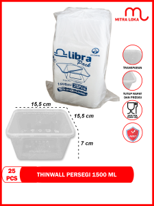 Mitra Loka 25 Pcs Thinwall 1500ml Kotak Food Container Libra