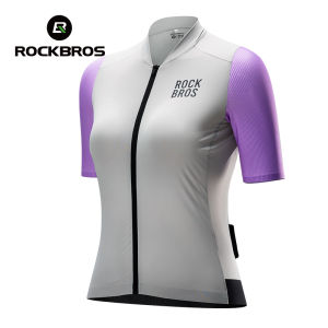 ROCKBROS Áo thun xe đạp tay ngắn hấp thụ mồ hôi thoáng khí Áo đi xe đạp cho nữ quần áo xe đạp đường trường xe đạp leo núi đàn hồi cao khóa kéo YKK