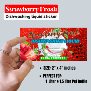BRCos 24 Pcs (1 Liter & 1.5 Liters Size) Dishwashing Liquid Generic Sticker Label Lemon Fresh High-Quality Waterproof Vinyl Sticker Easy and Ready to Use. Perfect for Pet Bottle 1 Liter and 1.5 L