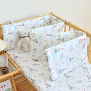 1PC Bamboo Cotton Baby Bed Bumper Cushion Crib Protector Anti-collision Cradle Surround Rail Fence