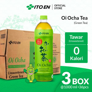 ITO EN Oi Ocha 1000 ml 36 Pcs (3 Box) - Teh Antioksidan Sehat