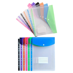 12 Pcs A4 Document Folder File Folder with 11 Hole Document Organizers Clear Document Bag File Bag for Student