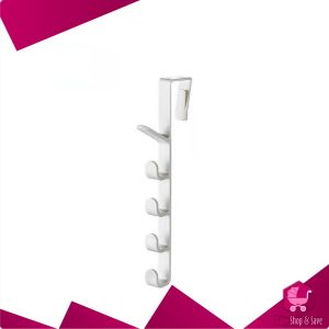 BabyShop-C959 Gantungan Pintu Lemari Baju Topi Tas 5 Hook Tanpa Paku / Hanger Gantungan Baju Hanger
