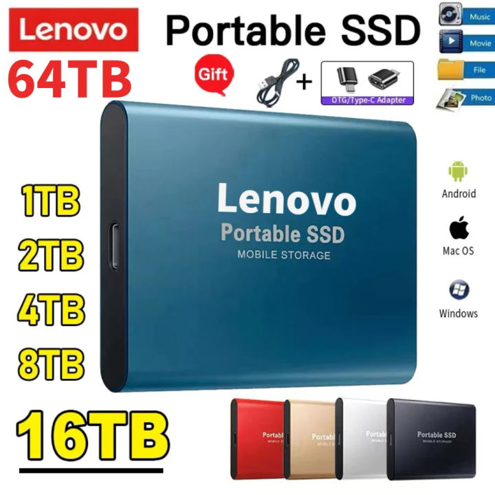 Lenovo 8TB di động SSD 16TB tốc độ cao di động ổ đĩa trạng thái rắn ...