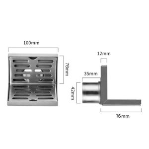 Stainless Steel Thickened Wall Floor Drain Side Row L-shaped Floor Drain Balcony Wall Corner Floor Drain