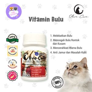 Vitamin Bulu Kucing Lebat Panjang Cegah Jamuran Bulu Rontok Kesehatan Kulit Olive Care