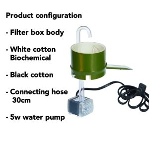 Aquarium filter box bamboo tube water flow device small upper external three-in-one fish tank filter水族过滤盒竹筒(READY STOCK)