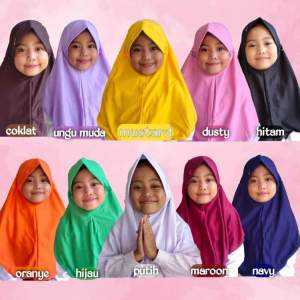 PROMO kerudung rabbani kw / jilbab sekolah serut samping / jilbab anak sekolah TK SD SMP SMA / kerudung anak sekolah serut samping termurah