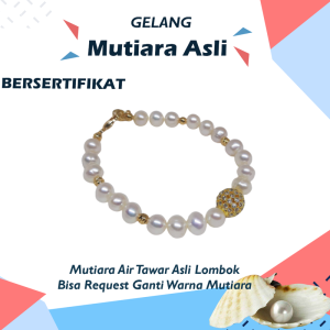 Gelang Tangan Wanita Mutiara Asli Air Tawar Gelang Mutiara Lombok Jewelery Gelang Aksesoris Acesoris Perhiasan Hadiah Kado Ulang Tahun Ultah Cewek Fashion Wanita