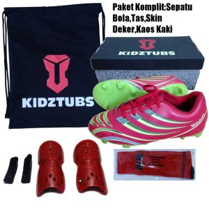 KIDZTUBS Sepatu Bola Anak Paket Komplit Sepatu Bola Tas Skin Deker Kaos Kaki Usia 6-10 Tahun Size 28 29 30 31 32 33 34 35 36 37 KDZ1747123024