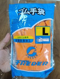 Sarung Tangan Karet Freder Orange Size L Awet Tebal Murah