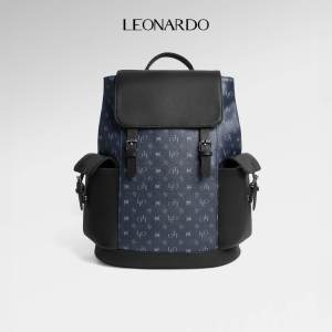 [Mua 3 giảm 10%] Leonardo Balo Nam Monogram Neo X-Night Da Microfiber Cao Cấp Thiết Kế Nắp Gập Đựng Vừa Laptop Chống Thấm Nước