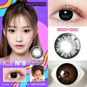 (Free Case) Exoticon Softlens - Ice N8 Color Black/Grey/Hazel Normal dan Minus Big Eyes 16mm