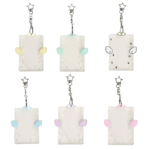 Photocard Holder Keychain Cartoon Photocard Holder Id Cards Protective Sleeve School Stationery Supplies for Women Girls