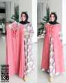 Surizki Gamis Shakila Mix Ceruty Model Terbaru Bahan Berkualitas Resleting depan Bisa Untuk Busui. 