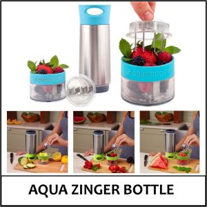 Zing Anything Aqua Zinger Water Bottle | Aqua Zinger bottle blends water to your taste  Water Infusing Bottle with Straw and without Straw