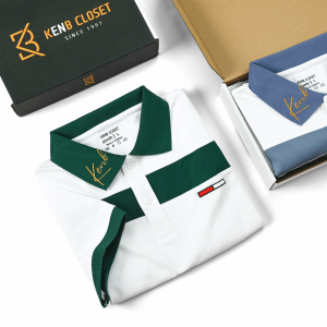 Áo thun nam phối màu thêu tinh tế vải cotton cá sấu cao cấp kèm hộp sang trọng