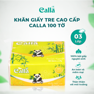 Giấy rút Tre Calla 65 tờ 4 lớp mềm mịn không tẩy trắng nguyên liệu Indonesia