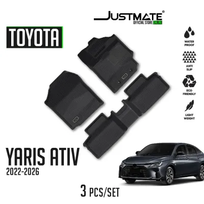 JUSTMATE TOYOTA พรมปูพื้นรถยนต์ YARIS ATIV 2022 - 2026 ใช้ได้กับ น้ำมัน และ HEV