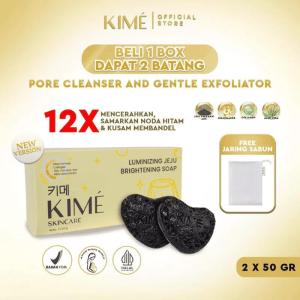 [BUY 1 BOX GET 2 BATANG] KIME LUMINIZING JEJU BRIGHTENING SOAP | Sabun Mandi Batang Pemutih Pencerah Badan dan Wajah Glowing