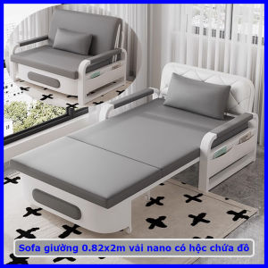 Sofa giường đa năng KT 0.8x2m sofa giường thông minh vải nano chống thấm chống bụi có hộc chứa đồ