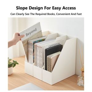 JIYAN2866 Plastic Bookends Thickened Large Capacity Desktop File Rack Simple Portable Book Stand Office Use