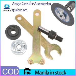 Toolshub 5PCS Electric Drill Conversion Angle Grinder Accessory Set Includes Cutting Disc Polishing Wheel Connecting Rod Metal Handle Holder Adapter for Metalworking