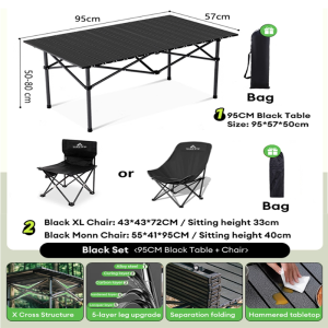 Portable Aluminum Alloy Outdoor Folding Table for Picnic and Camping with Durable Foldable Design and Sturdy Construction