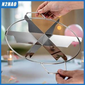 N2HAO Cake Cutter Slicer Stainless Steel Pastry Portion Marker Pizza Pie Divider Even 4-10 Slices Cake Portioner Baking Tools Kitchen