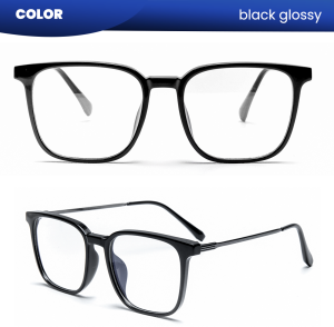 IOOI Eyewear - Kacamata Kotak Metal TR 90 Lensa Anti Radiasi Blueray Photocromic Pria Wanita 1020