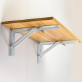 Folding Shelf Stainless Steel Bracket - Collapsible Shelf Bracket for Triangle Table Bench, Wall Shelf Hinges Wall Mounted Shelves Space Saving DIY Bracket. 