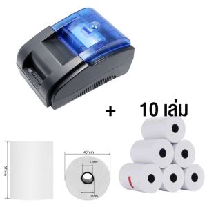 เครื่องพิมพ์ใบเสร็จ บลูธูท thermal เครื่องปริ้นGrabfood loyverse POS Foodpandaเครื่องพิมพ์ความร้อนBluetoothไม่ต้องใช้หมึก เครื่องพิมพ์