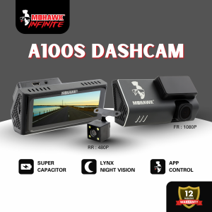 Mohawk A100S Dashcam Kereta (1080P+480P) WiFi Car Camera | Dash Cam Super Capacitor DNR Night Vision