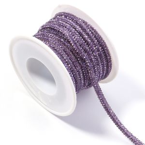 NOBLEE Multi-Color Rhinestone Rope 4 Meters Length Sparkling Diamond Rope Multi-purpose 4mm Width Rhinestone Cord Trim DIY Sewing